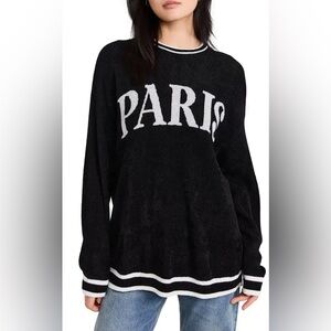 NWT Show Me Your Mumu Adventure Sweater Paris Oversized Baggy Black Sz S